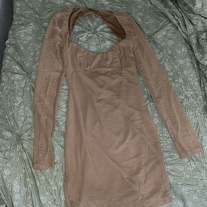 Princess Polly beige long sleeve mini dress size 6